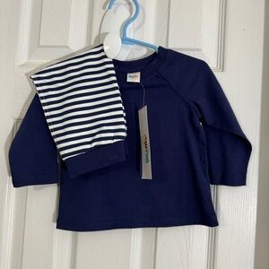 NWT Peppy Mini Baby Boy Two Piece Outfit Blue with Striped Pants